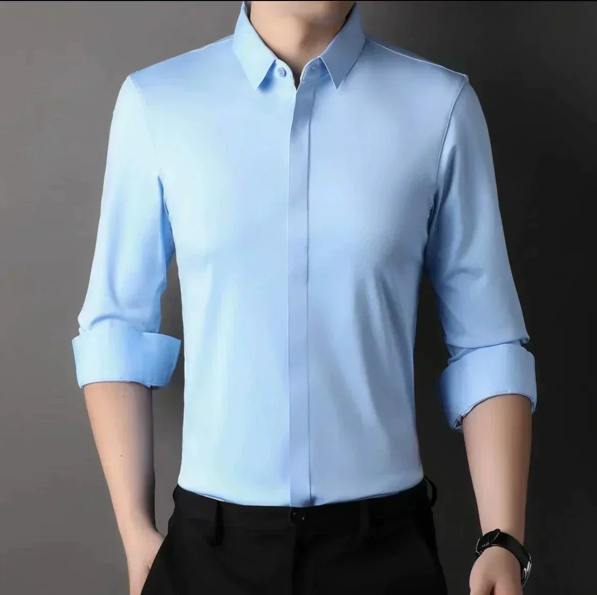🎉2025 Nuovi prodotti in saldo✨Camicia da uomo senza pieghe con bottoni