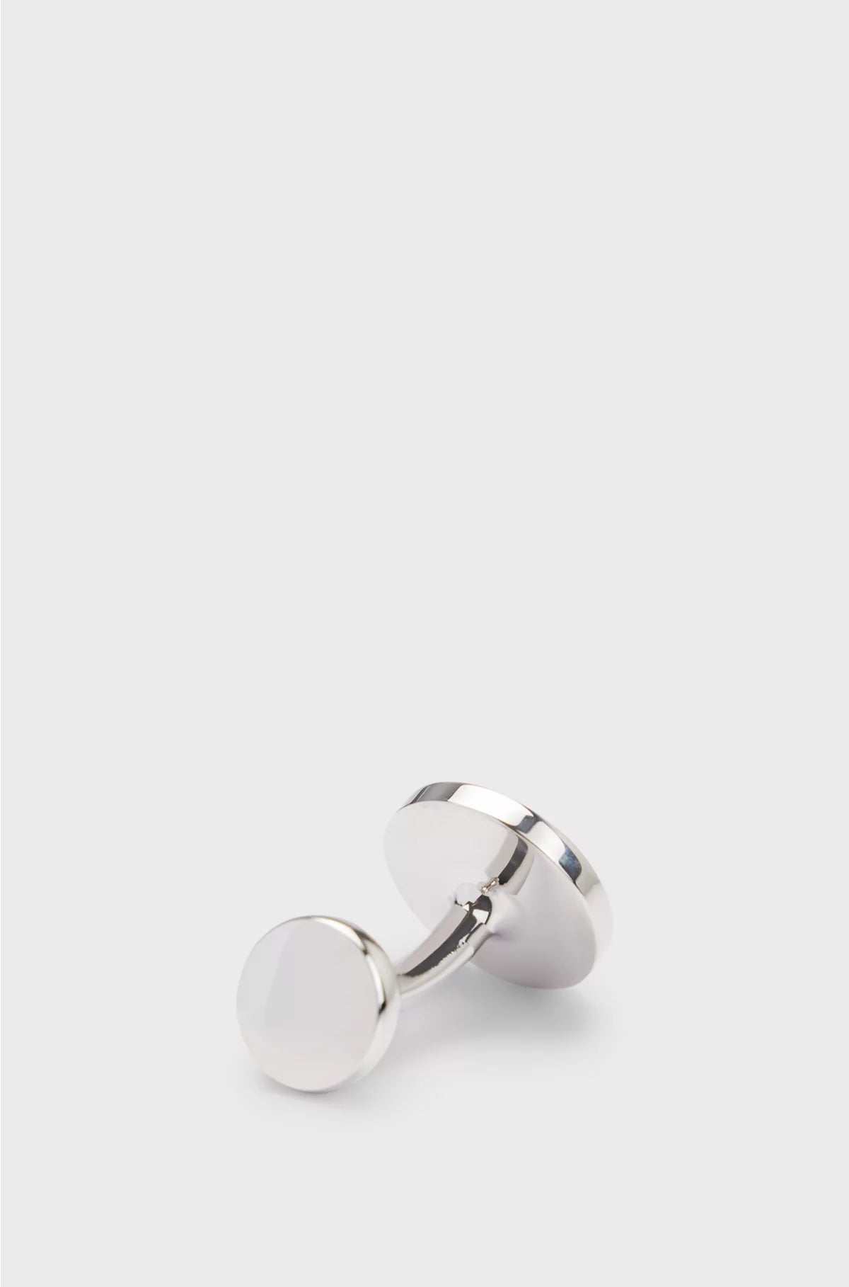 ROUND POLISHED-BRASS CUFFLINKS WITH ENGRAVED LOGO