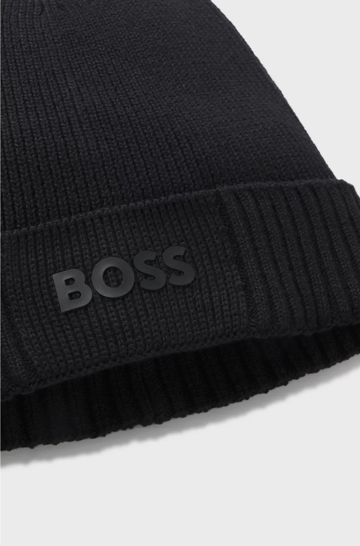 LOGO-DETAIL BEANIE HAT IN COTTON AND VIRGIN WOOL