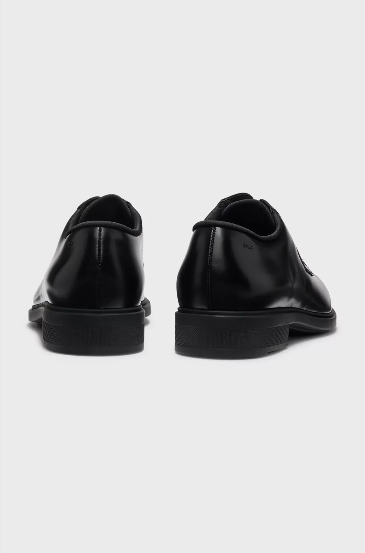 ITALIAN-MADE LEATHER DERBY SHOES WITH PIPED TRIMS