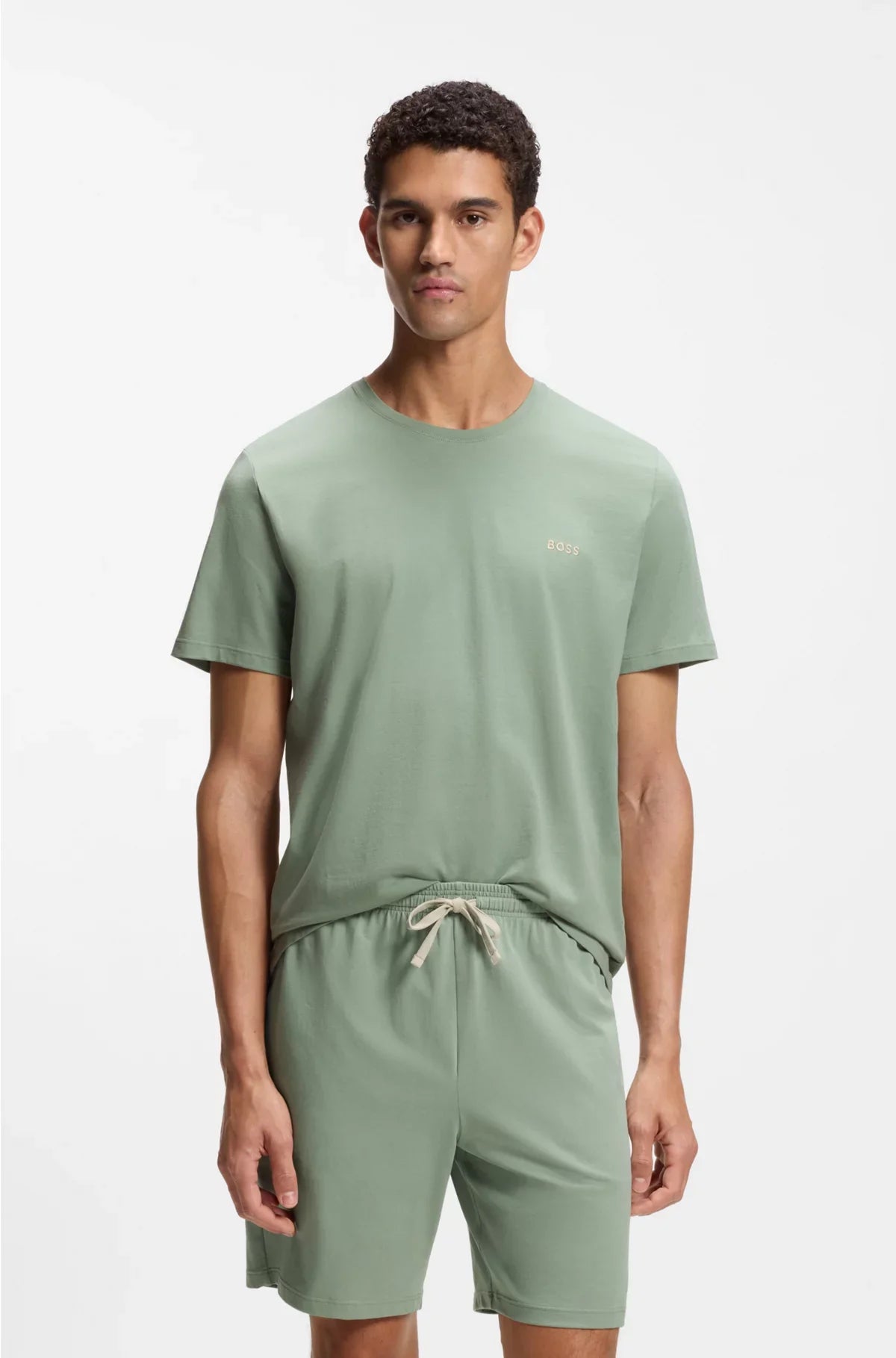 T-SHIRT IN COTONE ELASTICIZZATO CON LOGO RICAMATO