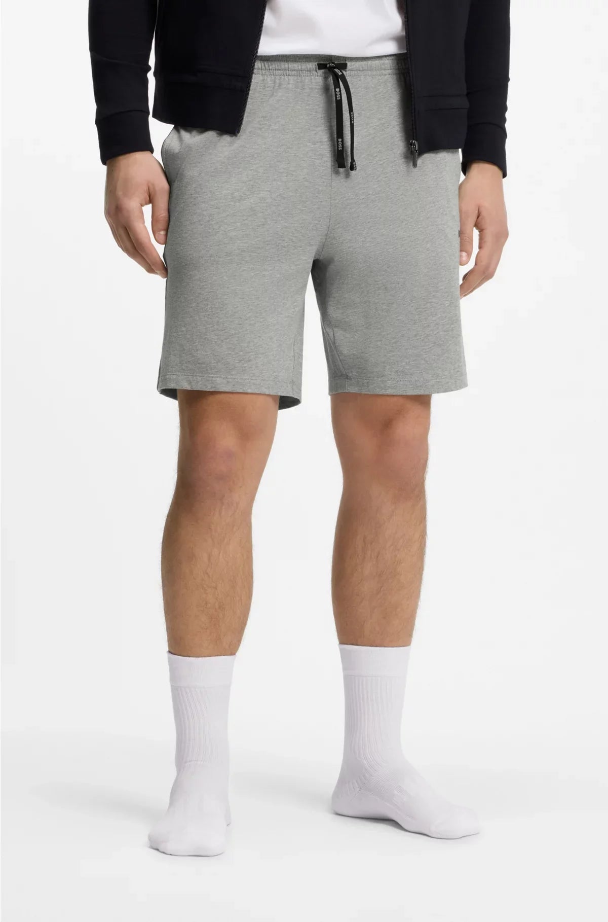 SHORTS IN JERSEY DI COTONE ELASTICIZZATO CON LOGO RICAMATO