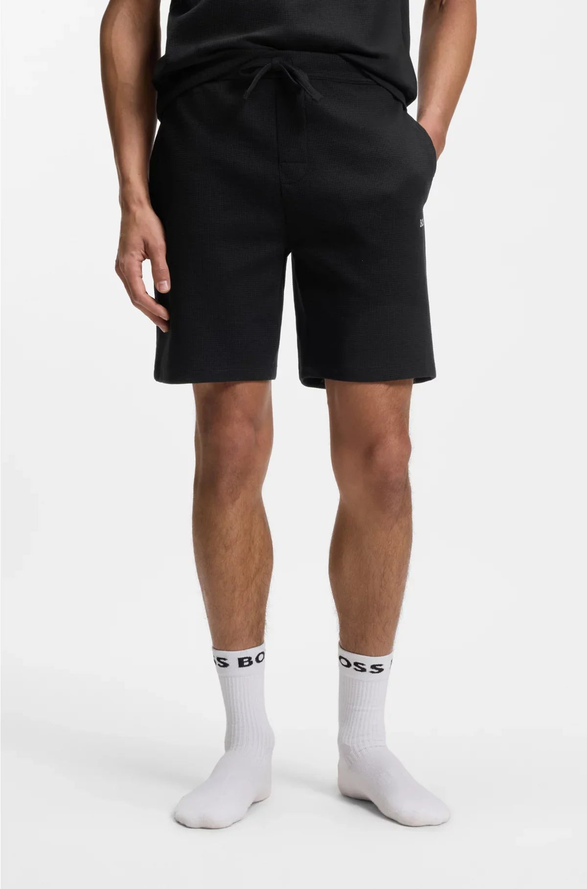 SHORTS PIGIAMA IN COTONE MISTO CON LOGO RICAMATO