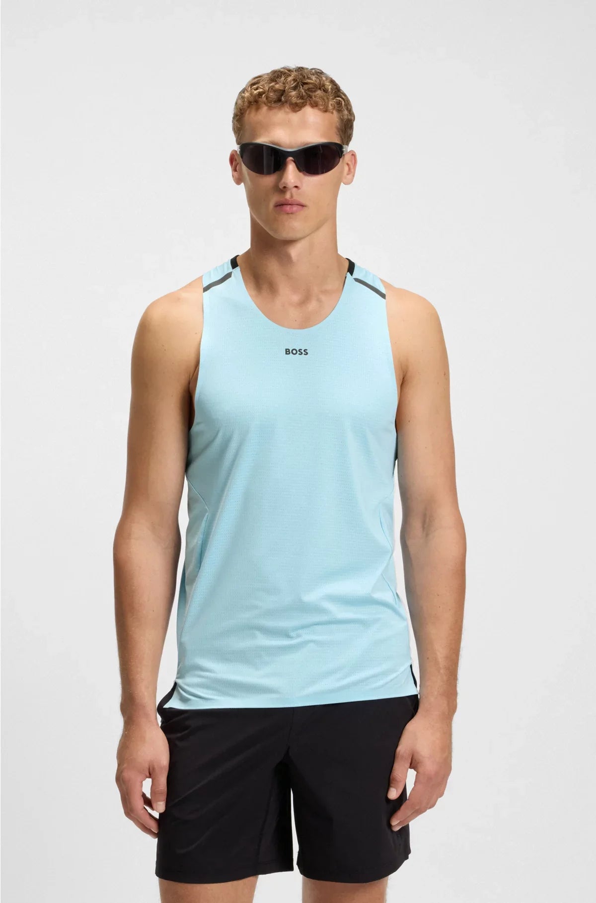CANOTTA SPORTIVA IN MESH-JERSEY CON DETTAGLI DECORATIVI RIFLETTENTI