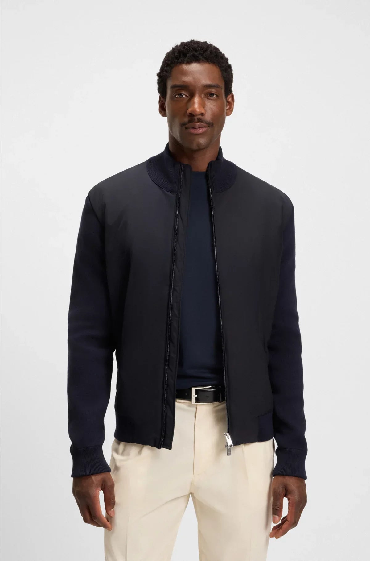 REGULAR-FIT HYBRID JACKET WITH DOUBLE B MONOGRAM