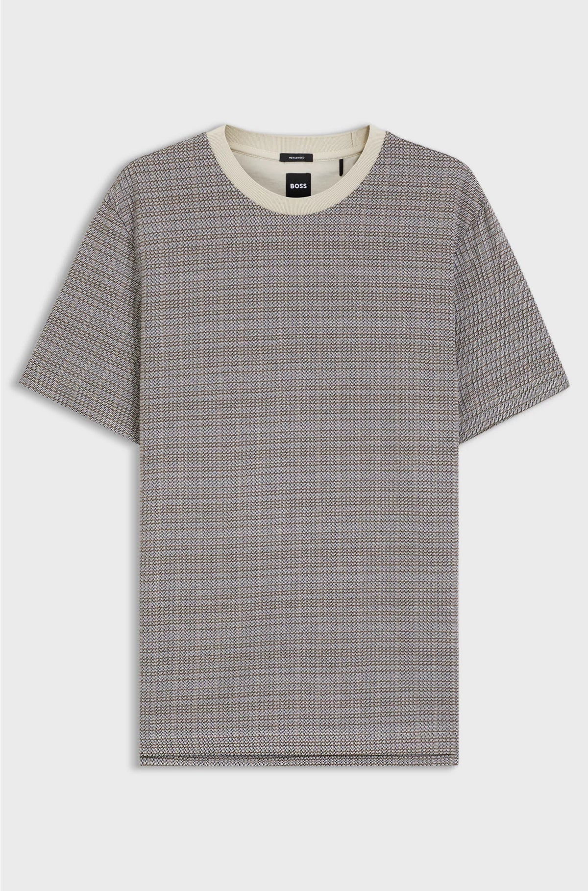 T-SHIRT IN COTONE MERCERIZZATO CON MOTIVO A QUADRETTI