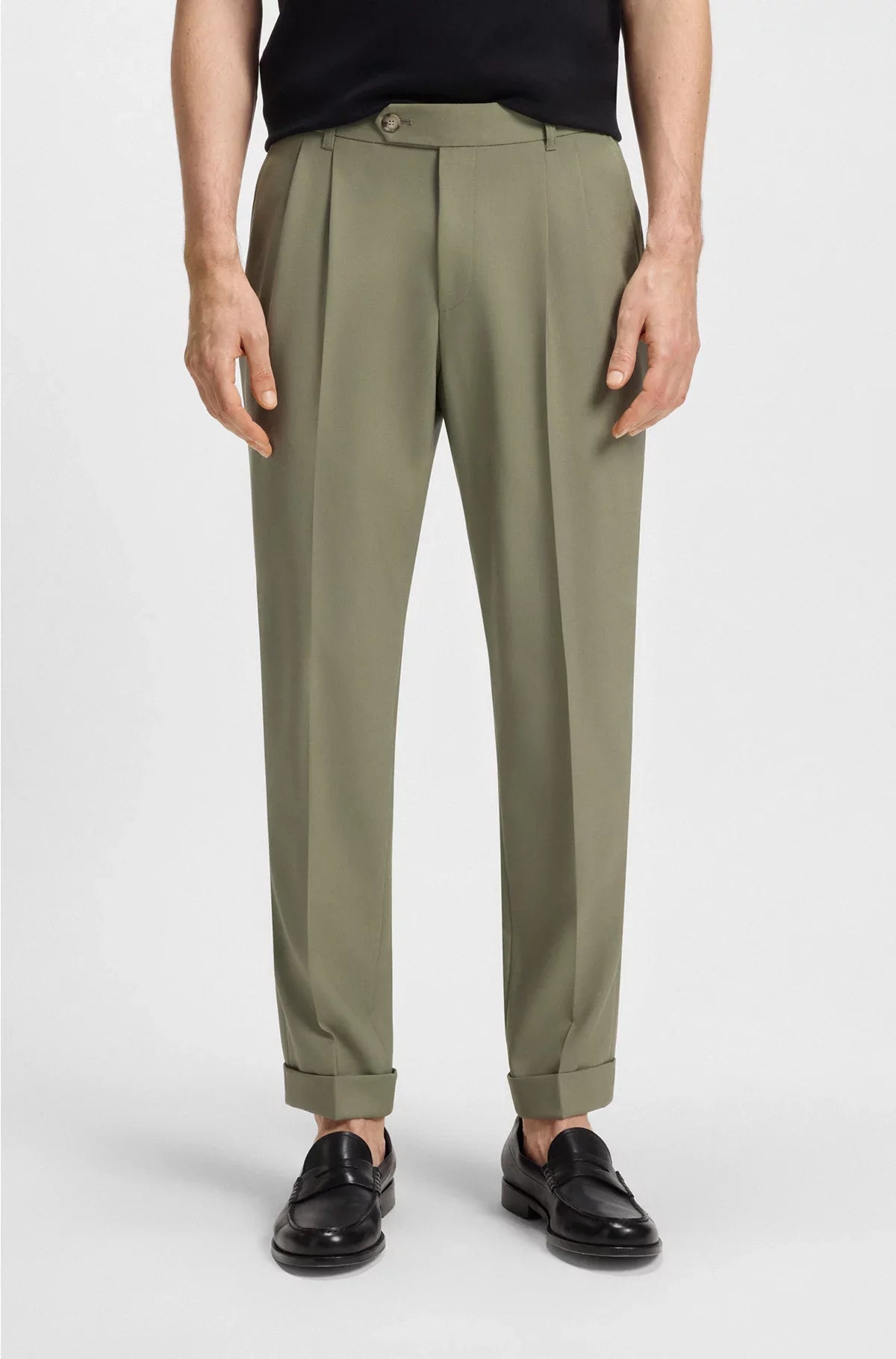 TAPERED-FIT TROUSERS INMICRO-PATTERNED VIRGIN WOOL