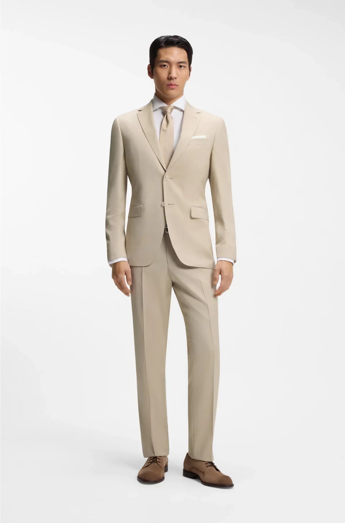 REGULAR-FIT SUIT INMICRO-PATTERNED VIRGIN WOOL