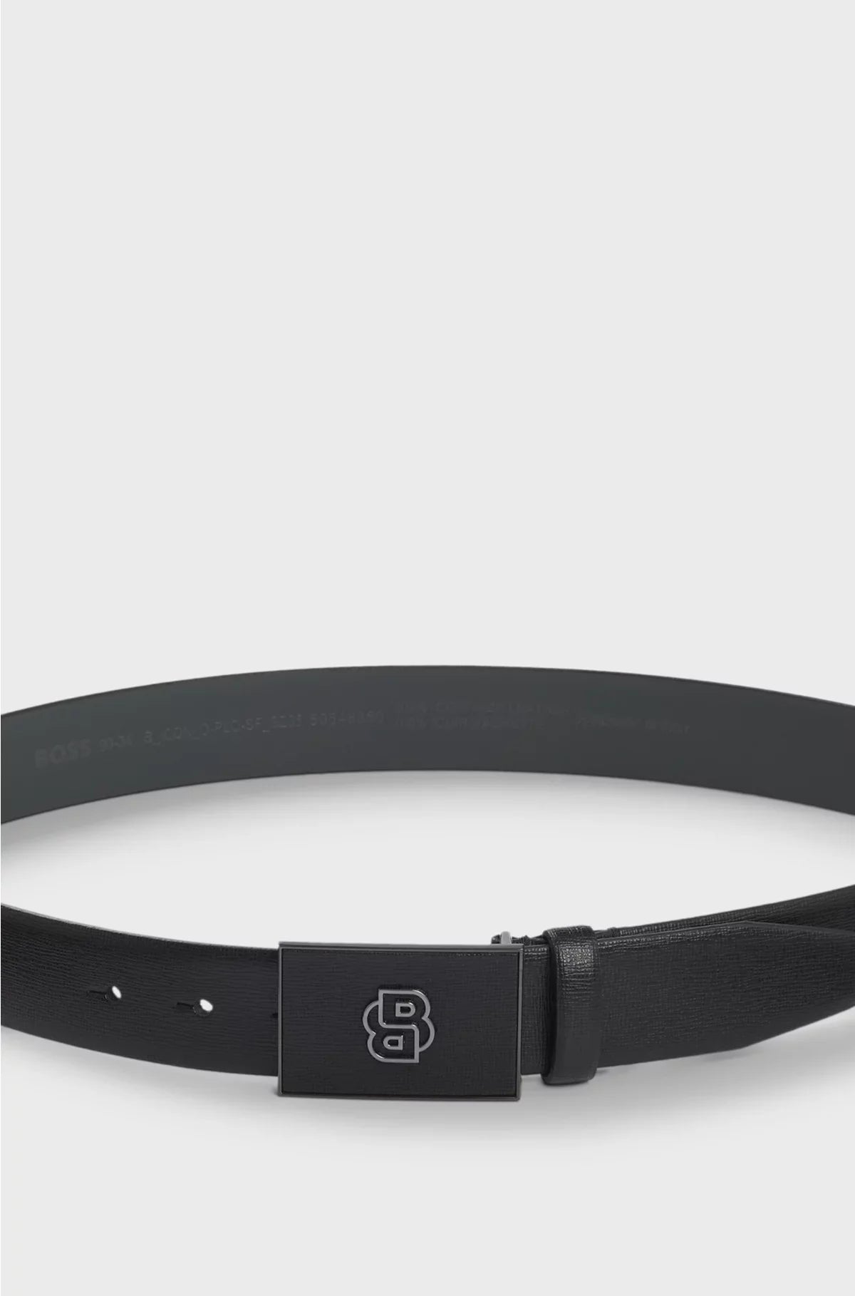 ITALIAN-LEATHER BELT WITH DOUBLE B MONOGRAM BUCKLE