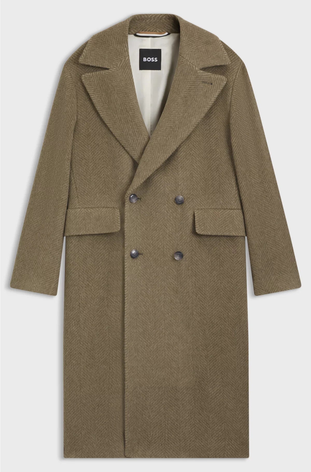 CAPPOTTO DOPPIOPETTO IN MISTO ALPACA SPINATO
