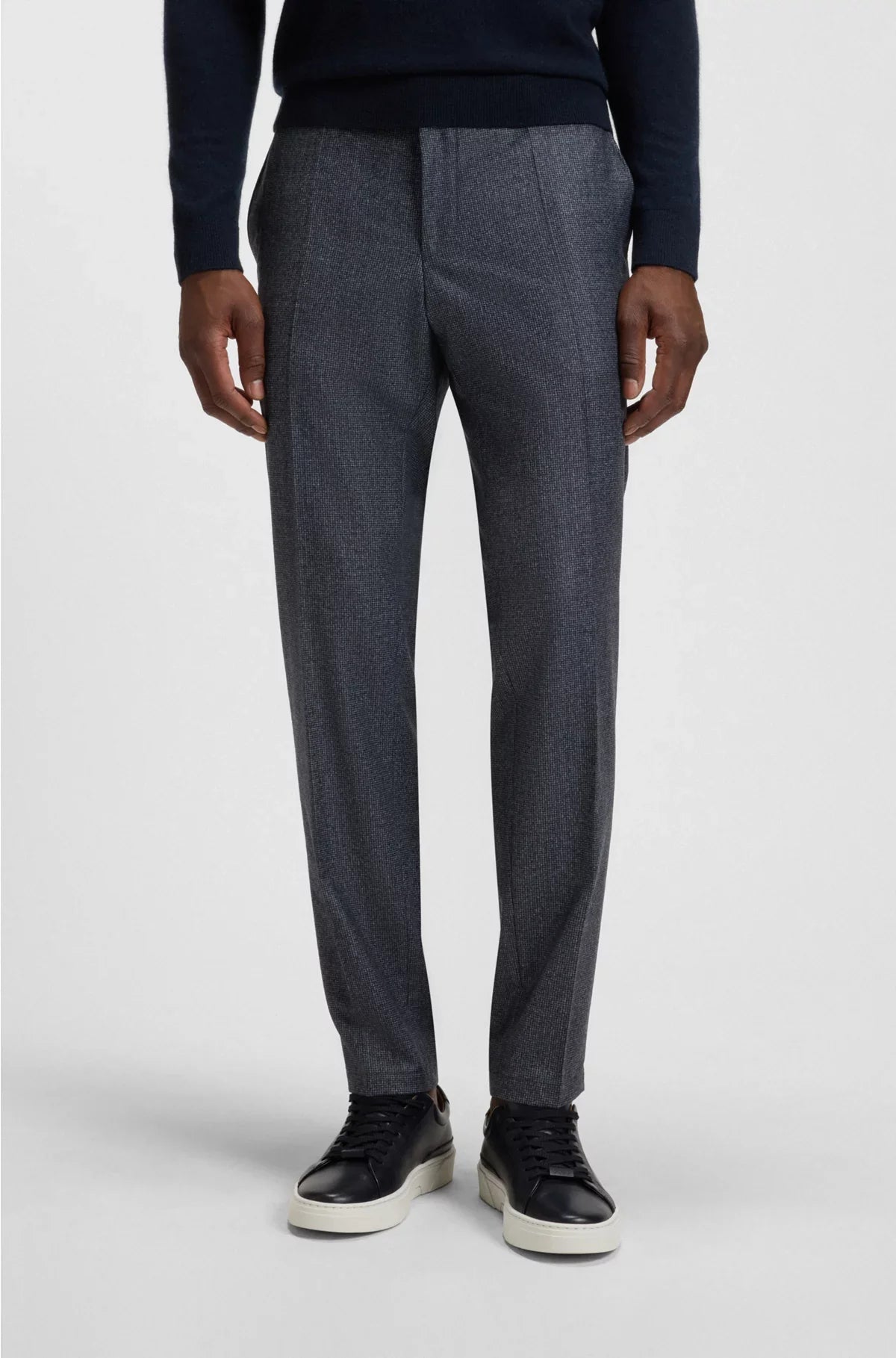 SLIM-FIT TROUSERS INMICRO-PATTERNED VIRGIN WOOL