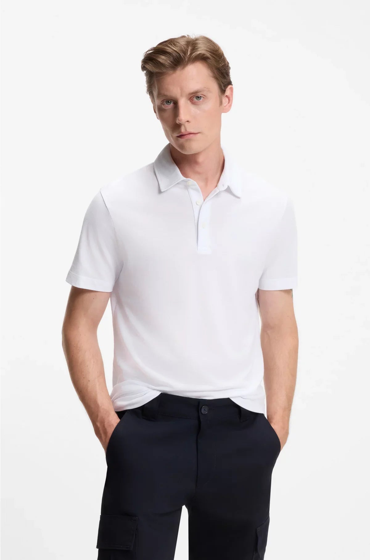 POLO SHIRT IN COTTON AND SILK