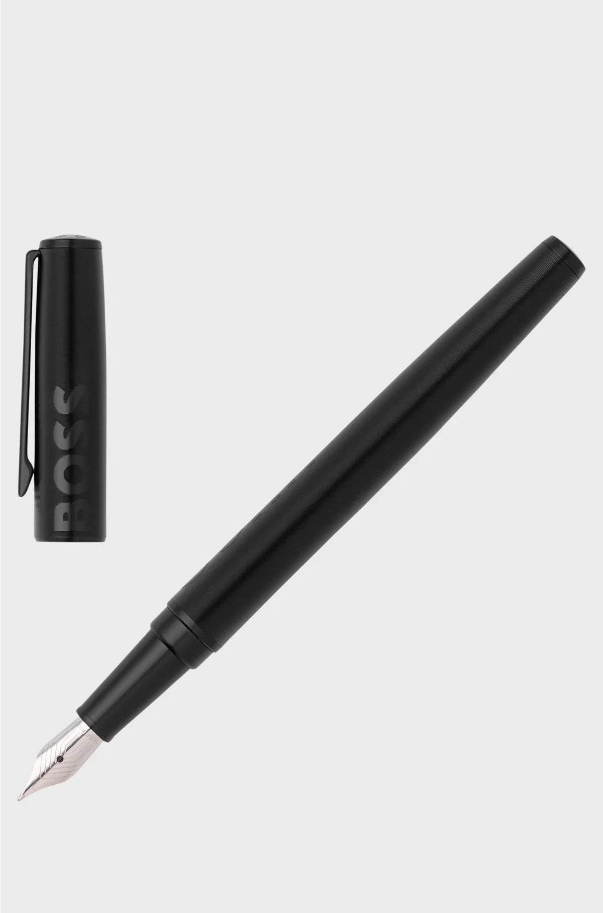 BLACK FOUNTAIN PEN WITH TONAL LOGO