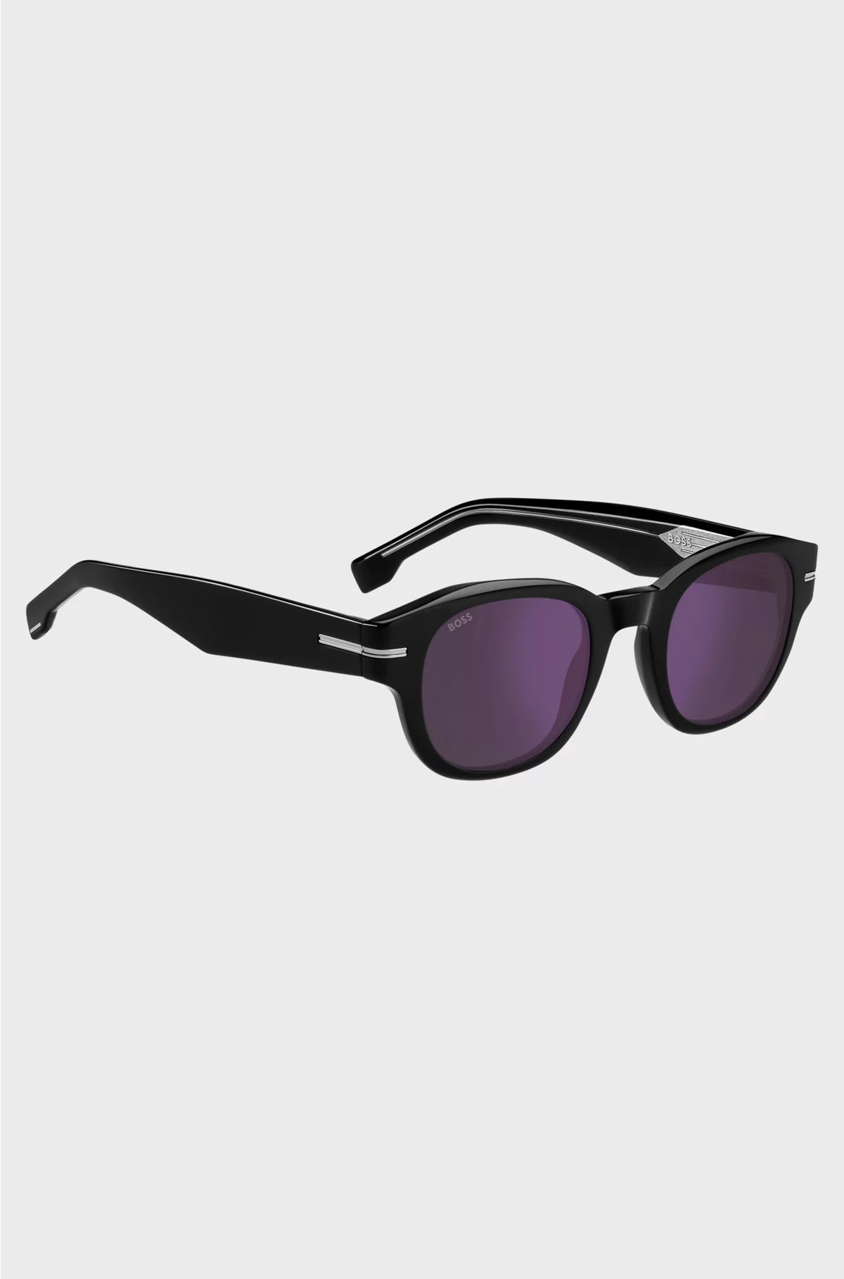 BLACK-ACETATE SUNGLASSES WITH VIOLET LENSES