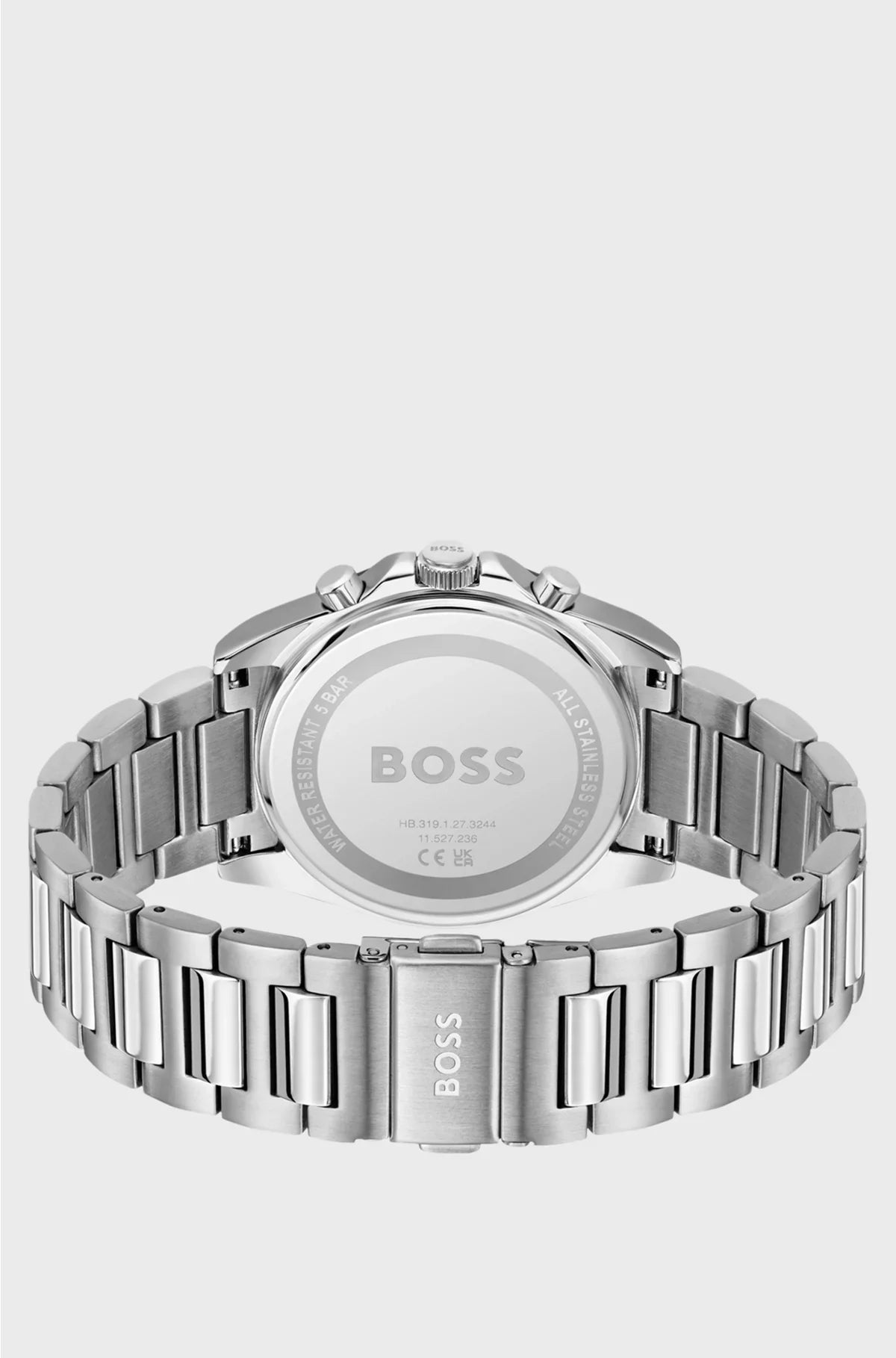 CRONOGRAFO CON BRACCIALE A MAGLIE E QUADRANTE SCANALATO VERDE