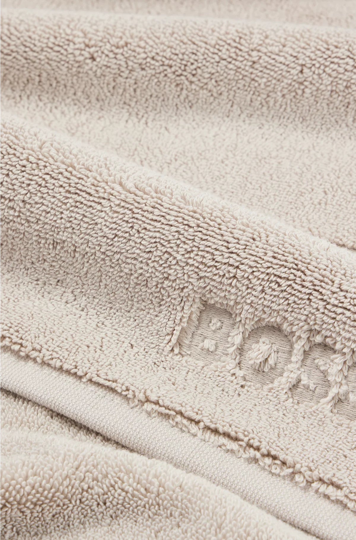 BEIGE AEGEAN-COTTON BATH MAT WITH TONAL LOGO