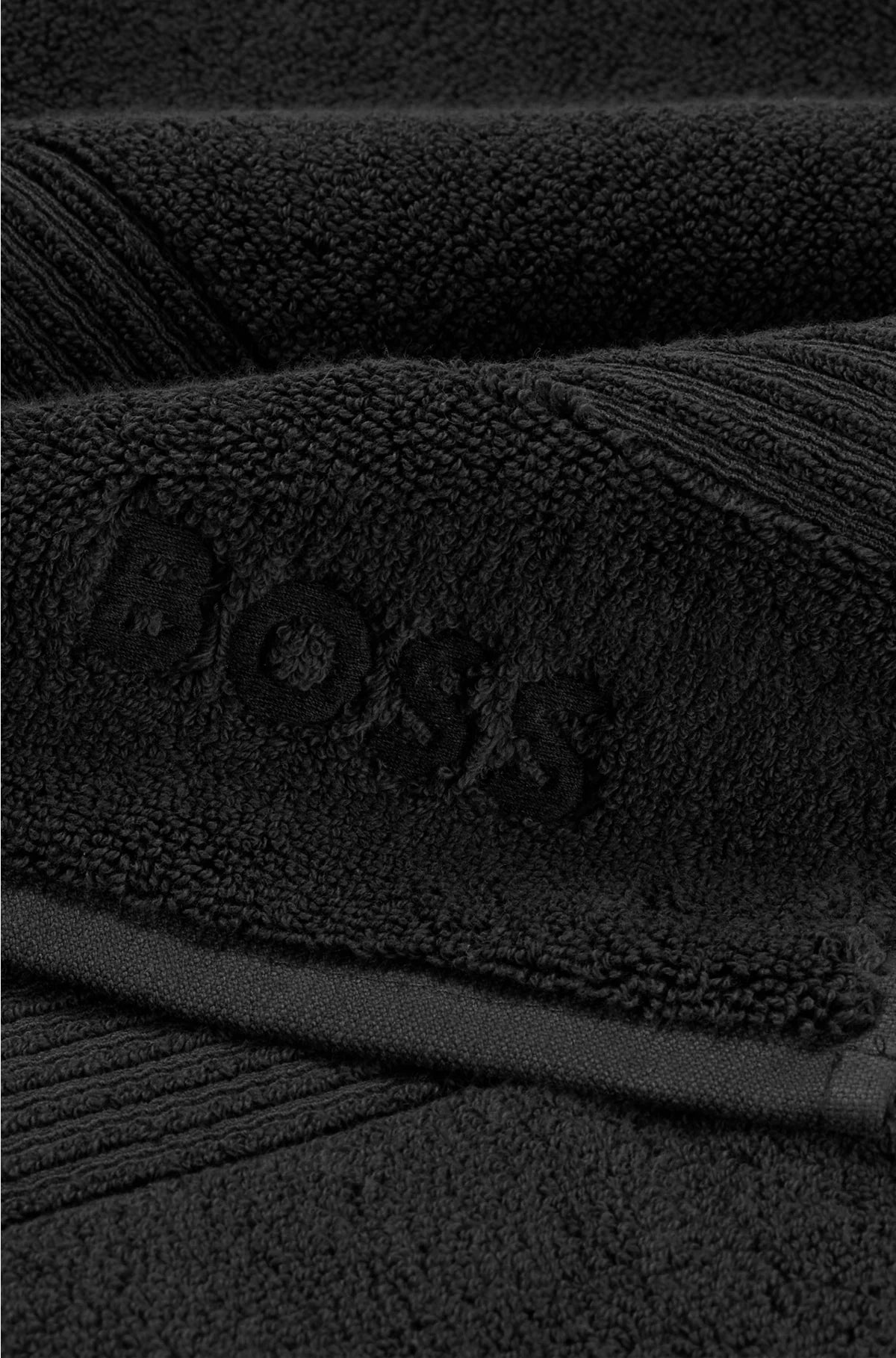 BLACK AEGEAN-COTTON BATH SHEET WITH TONAL LOGO