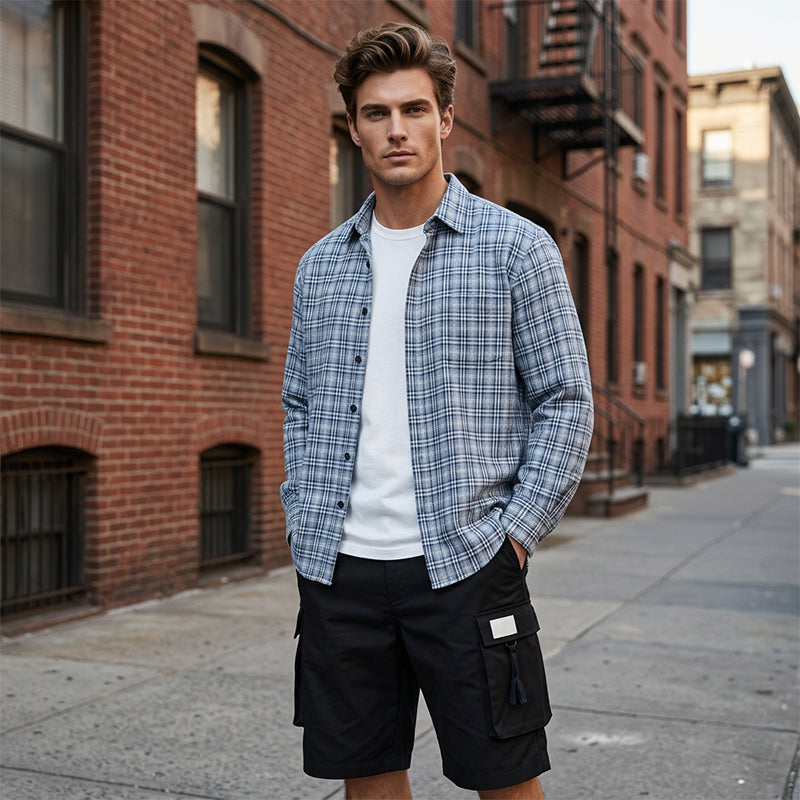 Men's Casual Cargo Shorts with Elastic Waist