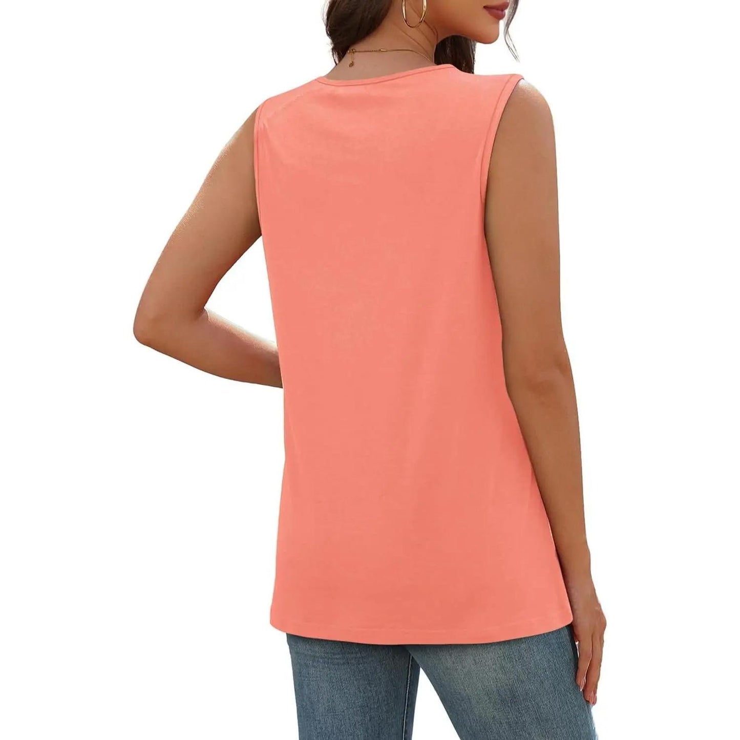💐2026 Women’s Button Down V Neck Loose Fit Tank Top