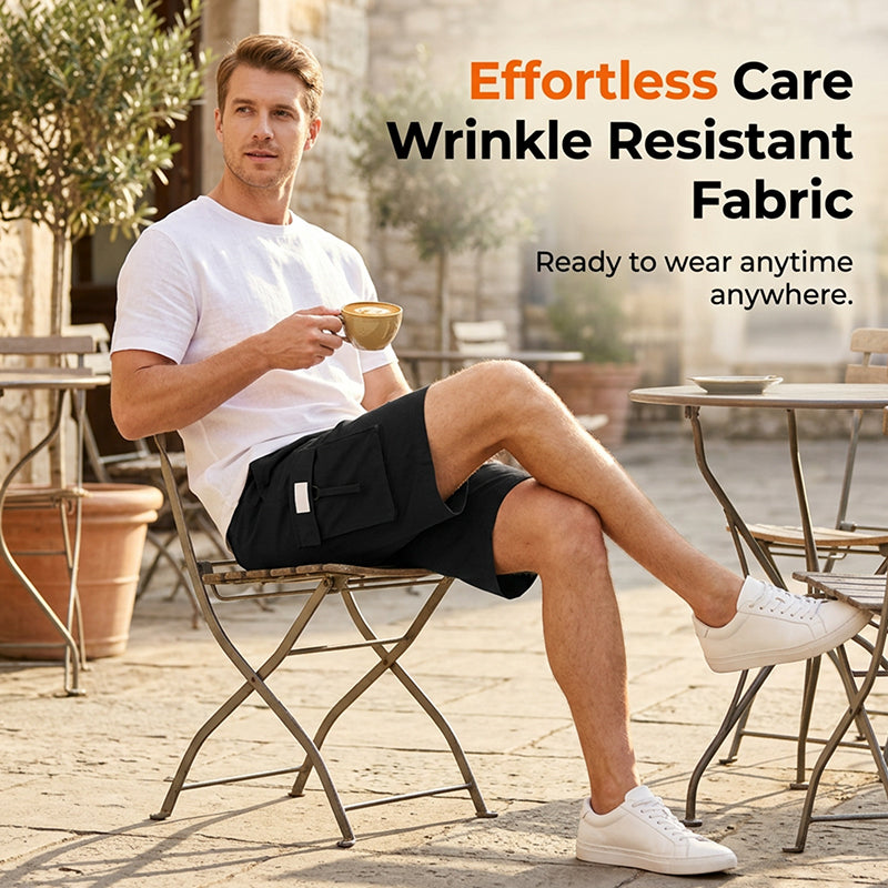 Men's Casual Cargo Shorts with Elastic Waist