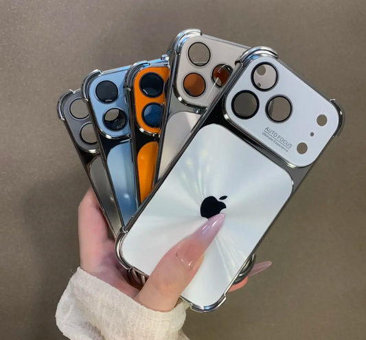 Custodia protettiva antiurto integrale con pulsante AI e trama CD per serie iPhone