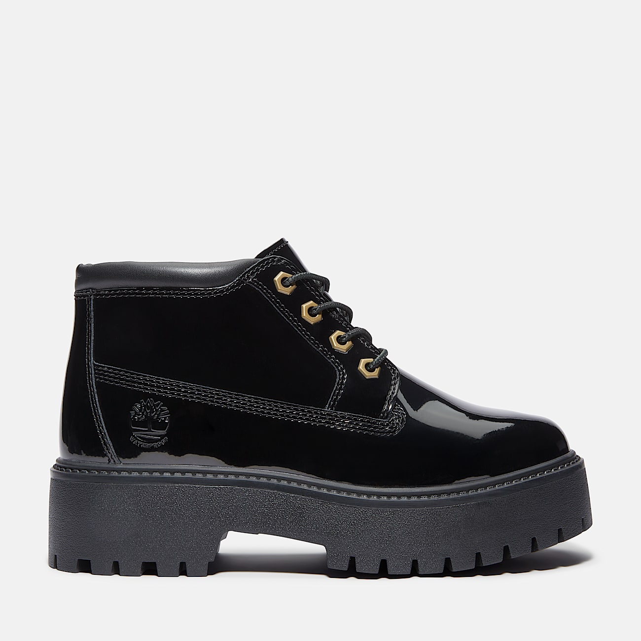 Women's Patent Leather Stone Street Platform Chukka