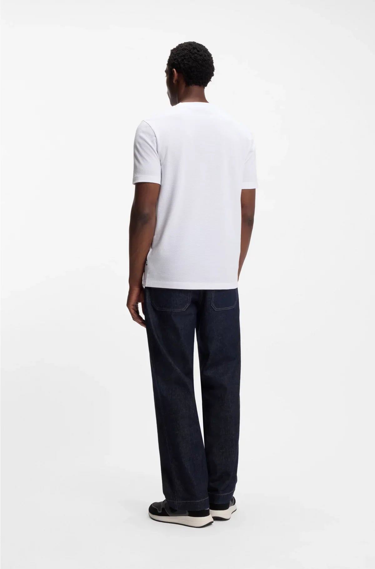 T-SHIRT IN MISTO COTONE CON LAVORAZIONE BUBBLE JACQUARD