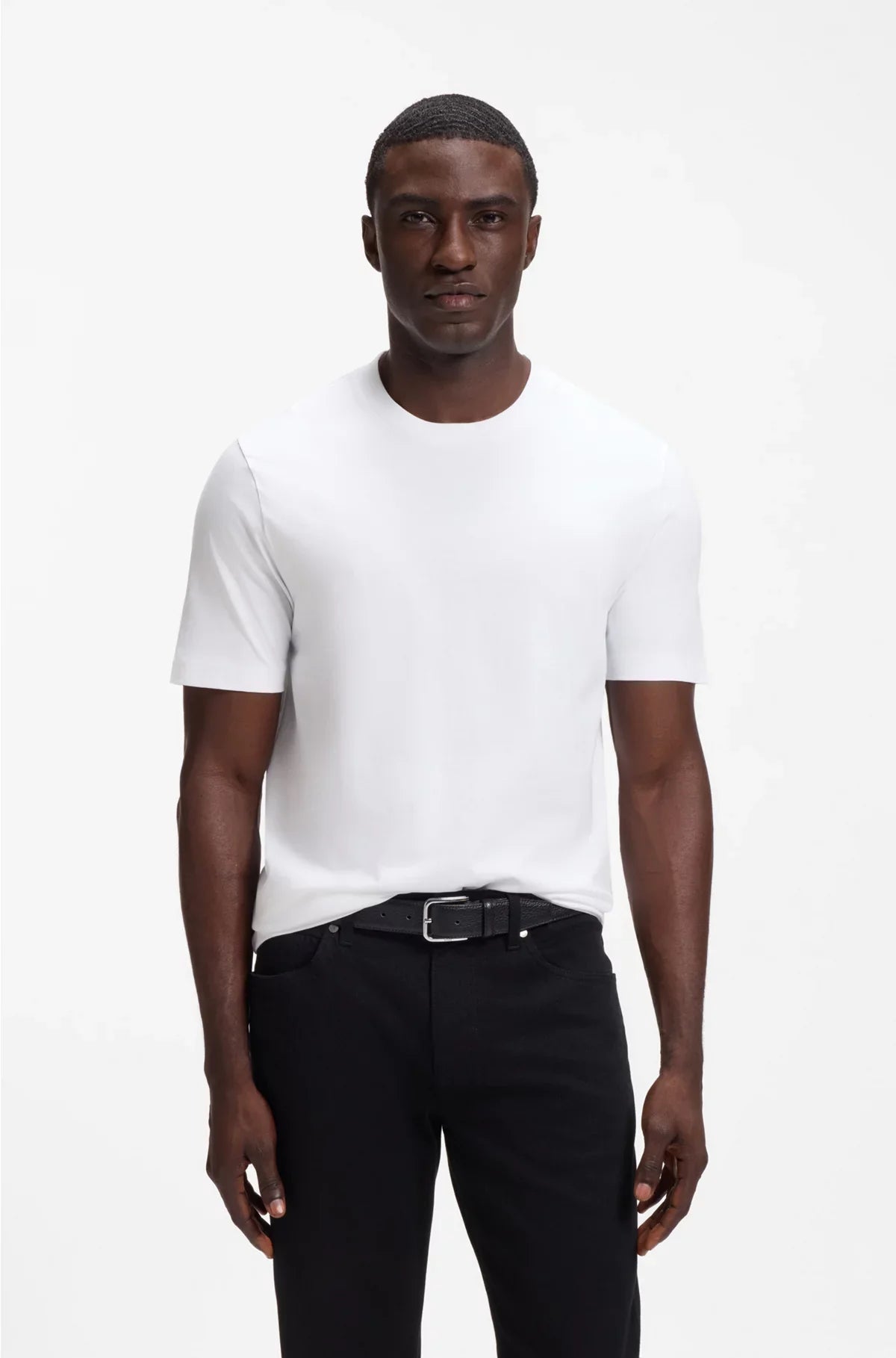 T-SHIRT REGULAR FIT IN JERSEY DI COTONE CON COLLO A COSTINE