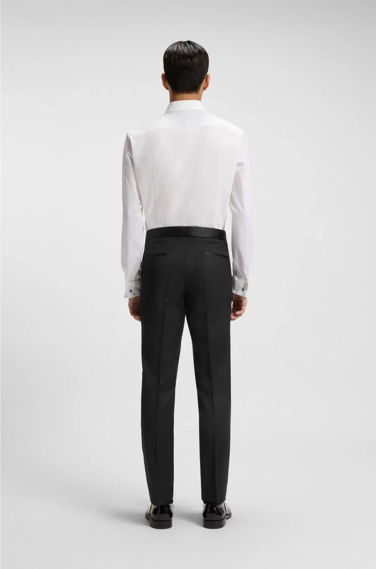 PANTALONI DA SMOKING SLIM FIT IN SAIA DI PURA LANA
