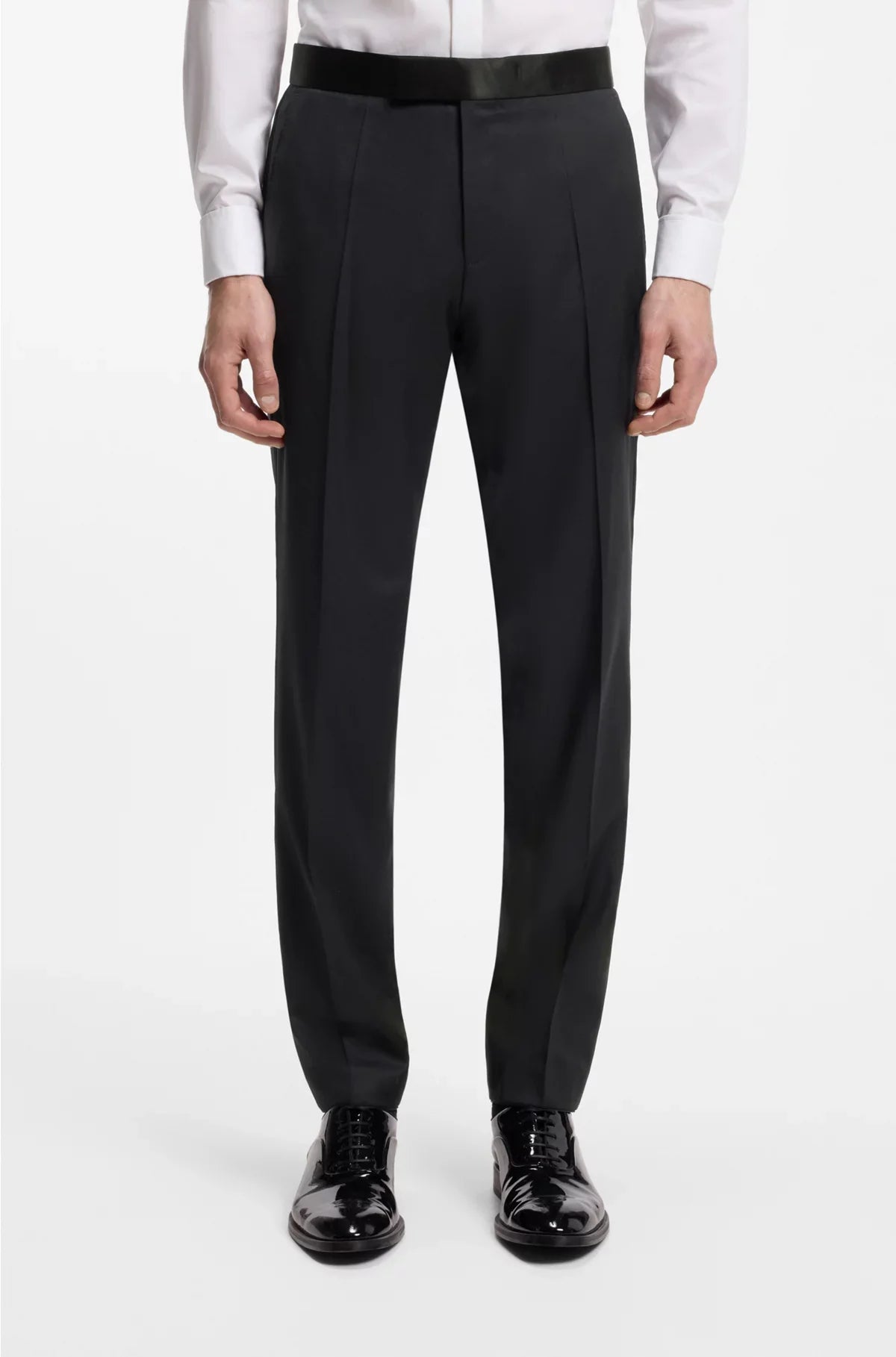 PANTALONI DA SMOKING SLIM FIT IN SAIA DI PURA LANA