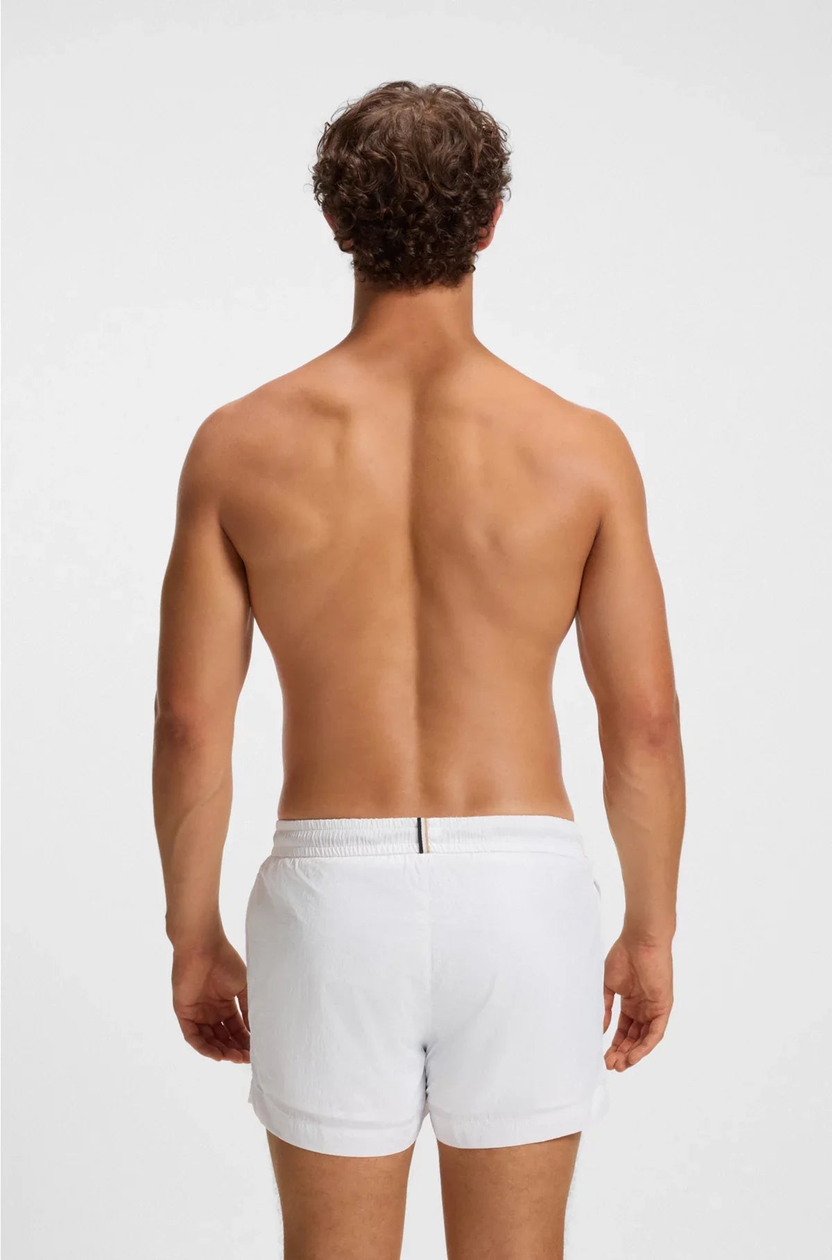 SWIM SHORTS WITH OUTLINE LOGO PRINT