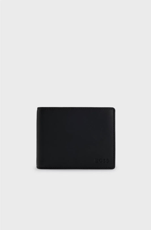 TRI-FOLD WALLET IN MICRO-GRAINED LEATHER