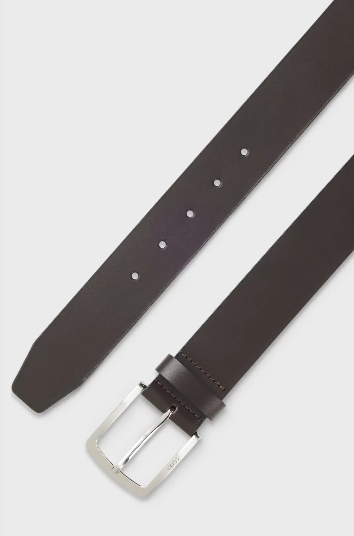 ITALIAN-LEATHER BELT WITH LOGO-ENGRAVED BUCKLE
