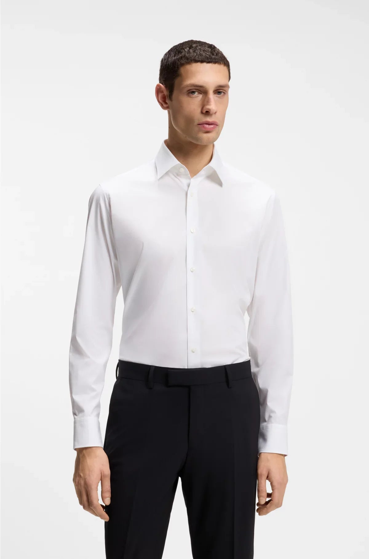 Camicia REGULAR FIT in popeline di cotone stretch no-stiro