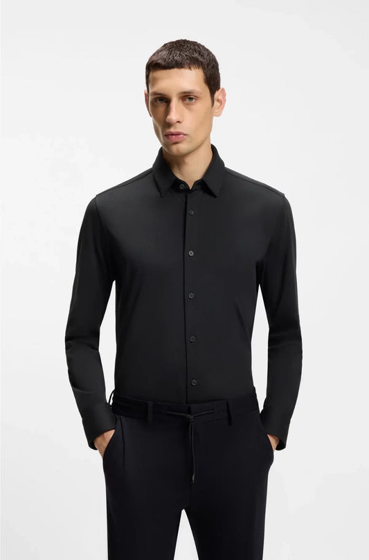 SLIM-FIT SHIRT IN A PERFORMANCE-STRETCH COTTON BLEND