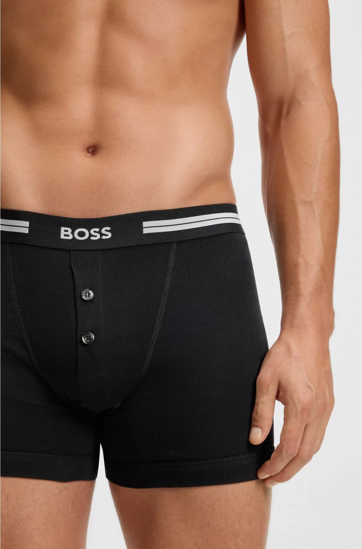 SLIP IN COTONE CON BOTTONI E VITA ELASTICA CON LOGO