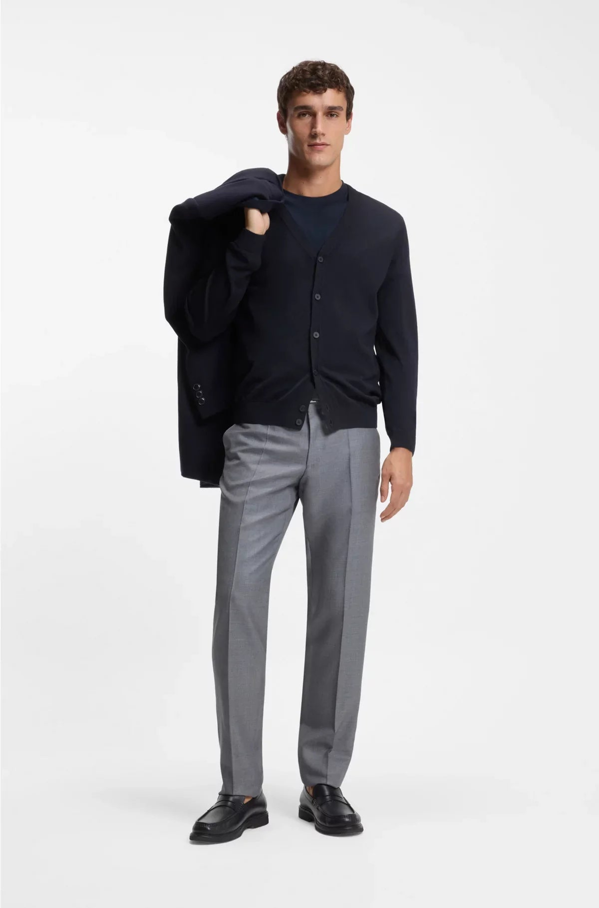 V-NECK CARDIGAN IN VIRGIN WOOL