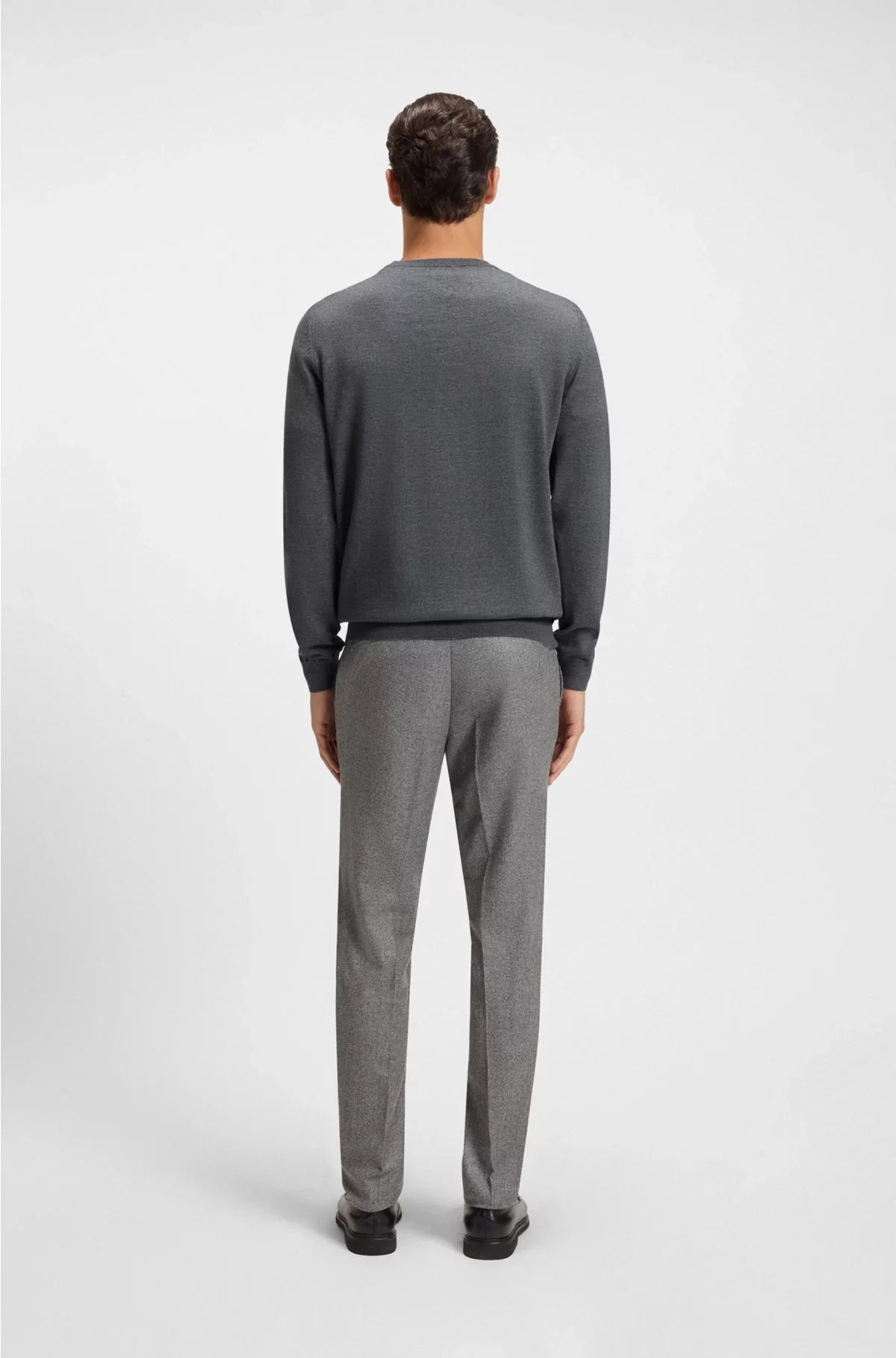 V-NECK SWEATER IN VIRGIN WOOL WITH EMBROIDERED LOGO