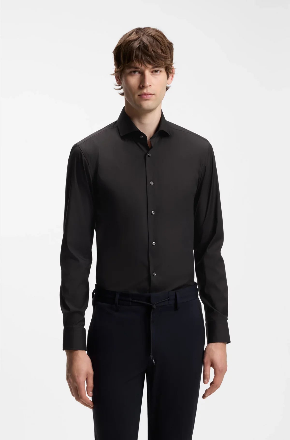 SLIM-FIT SHIRT IN EASY-IRON COTTON-BLEND POPLIN