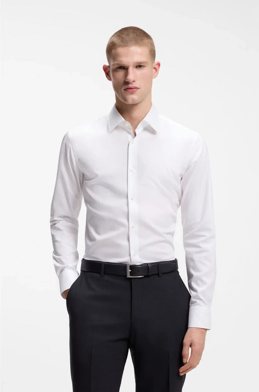 SLIM-FIT SHIRT IN EASY-IRON COTTON POPLIN