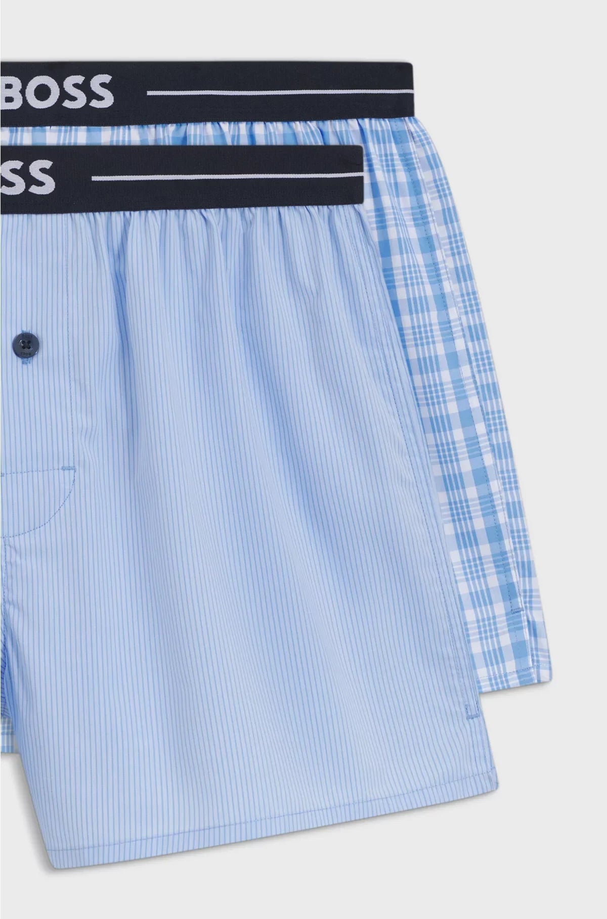 TWO-PACK OF COTTON PYJAMA SHORTS WITH LOGO WAISTBANDS