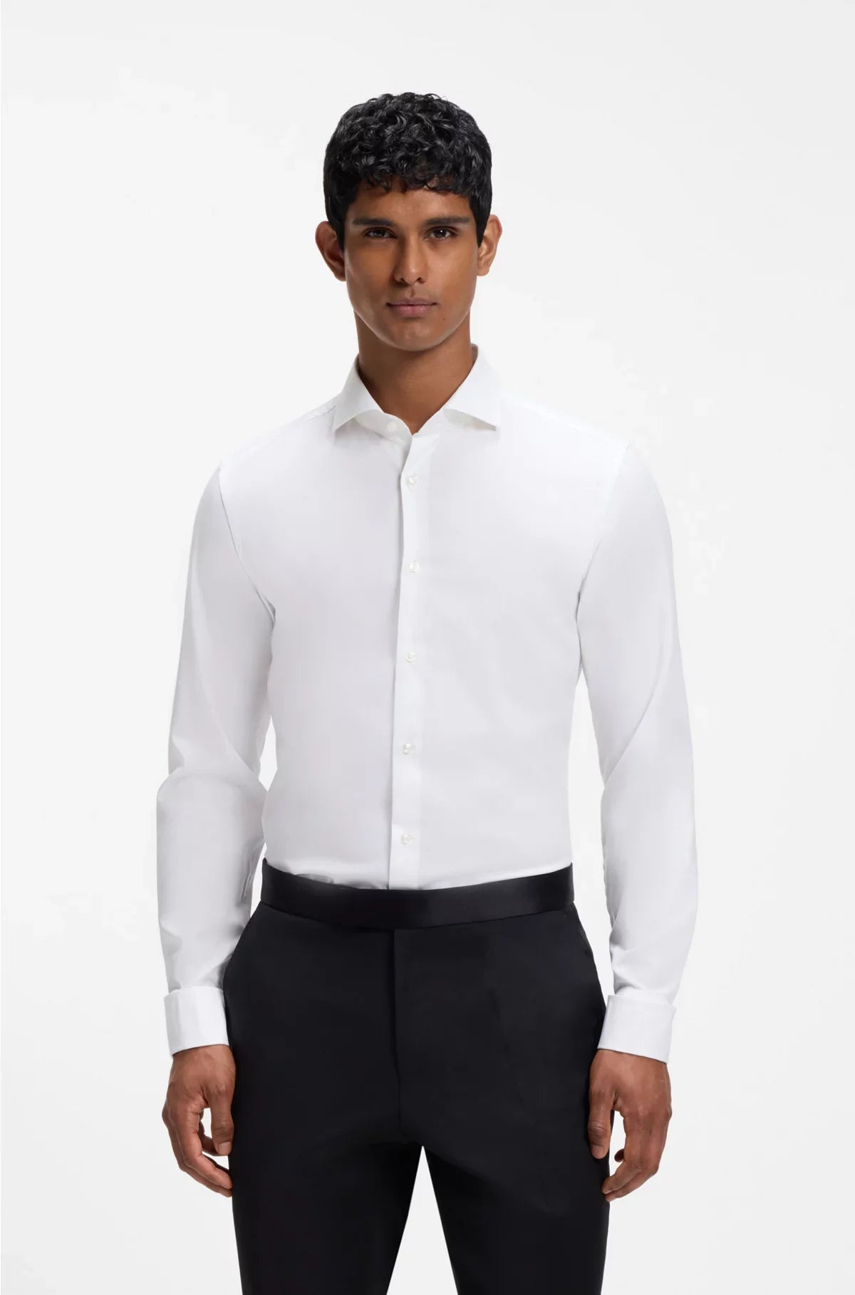 CAMICIA SLIM FIT IN TWILL DI COTONE ELASTICIZZATO