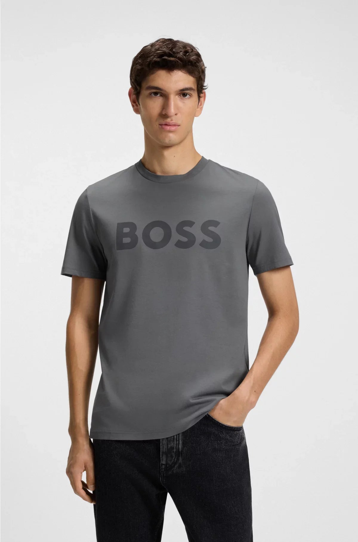 COTTON-JERSEY T-SHIRT WITH LARGE LOGO PRINT
