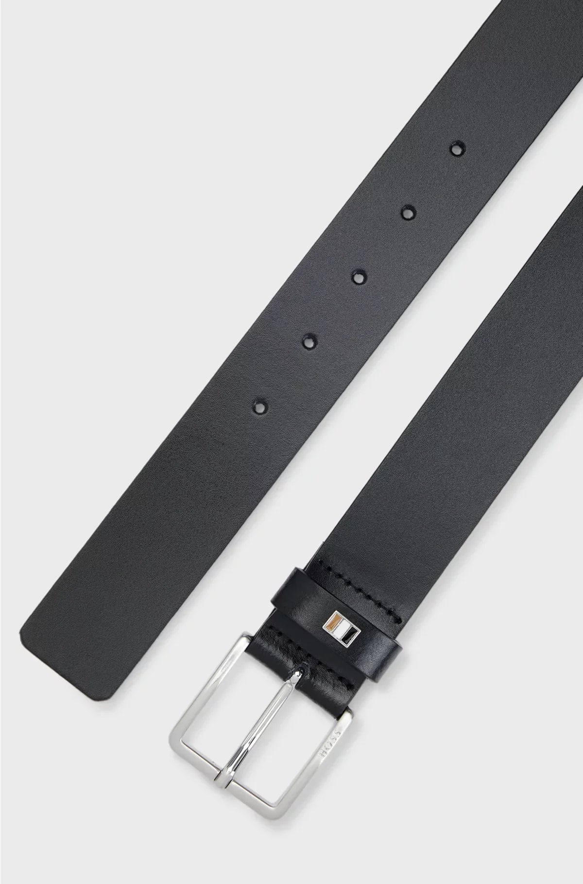 ITALIAN-LEATHER BELT WITH SIGNATURE-STRIPE KEEPER