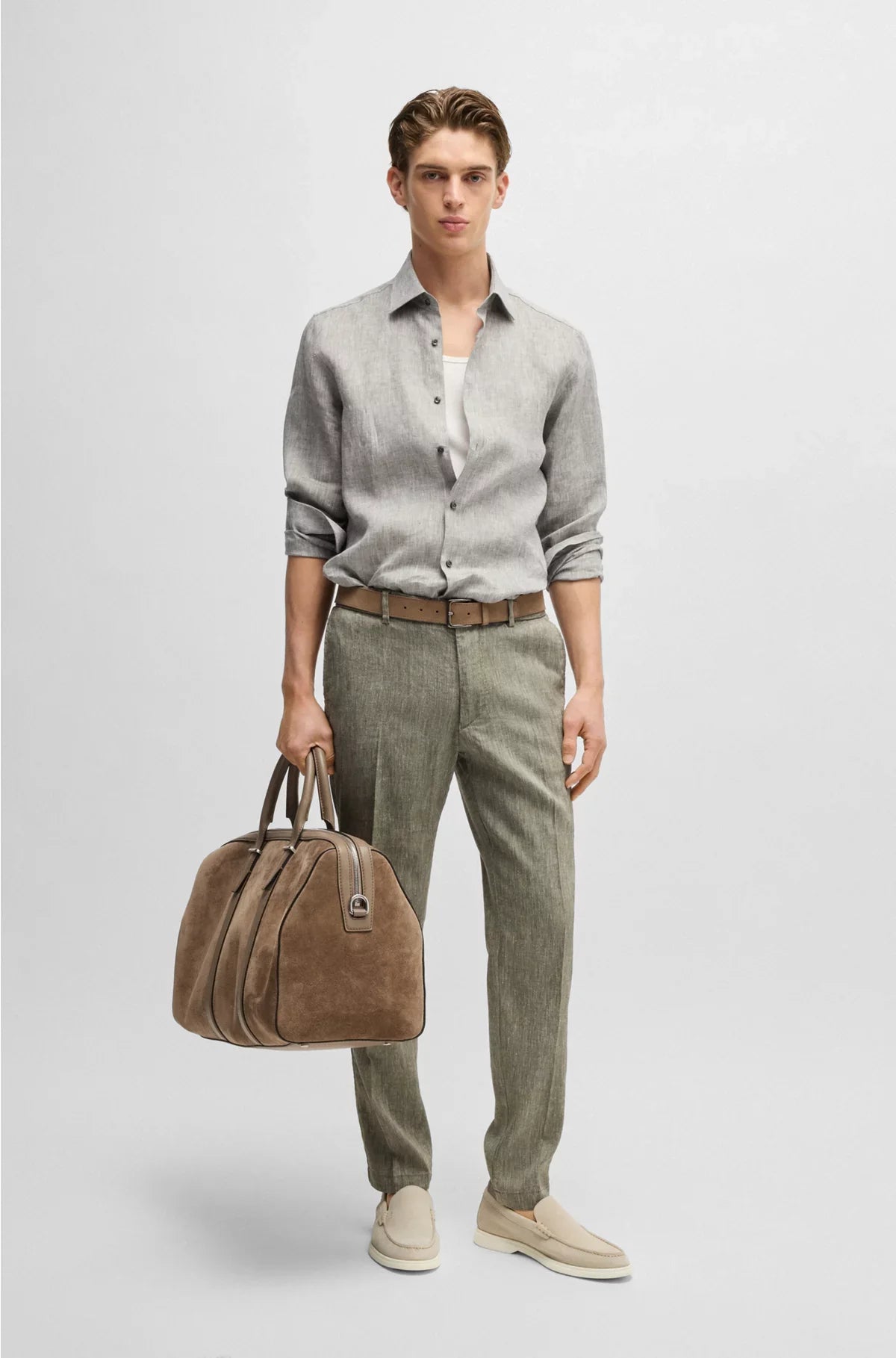 CAMICIA SLIM FIT IN LINO DI PRODUZIONE ITALIANA