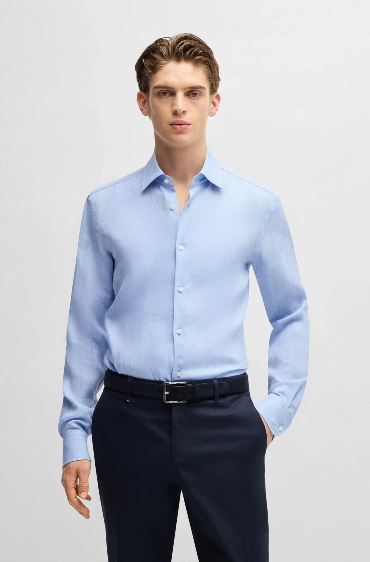 CAMICIA SLIM FIT IN LINO DI PRODUZIONE ITALIANA