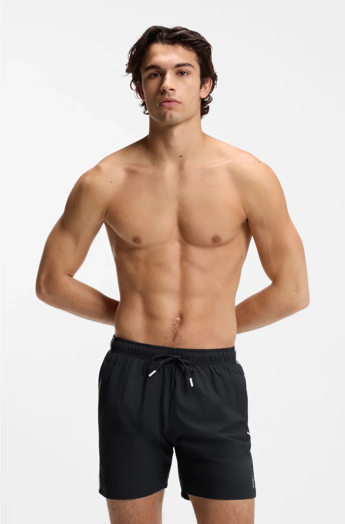 COSTUME DA BAGNO CON FASCIA DISTINTIVA E LOGO