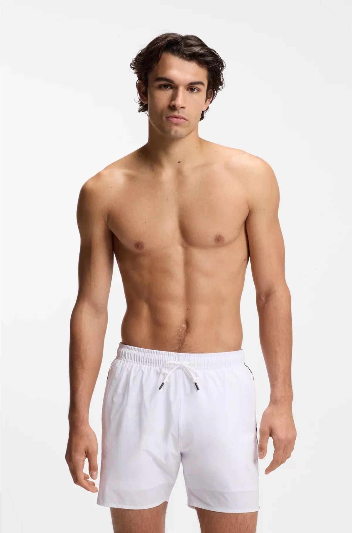 COSTUME DA BAGNO CON FASCIA DISTINTIVA E LOGO