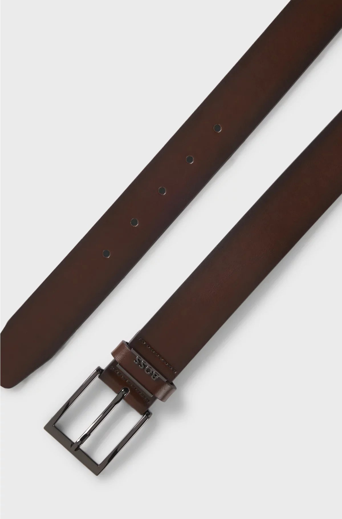 ITALIAN-LEATHER BELT WITH LOGO-TRIMMED KEEPER