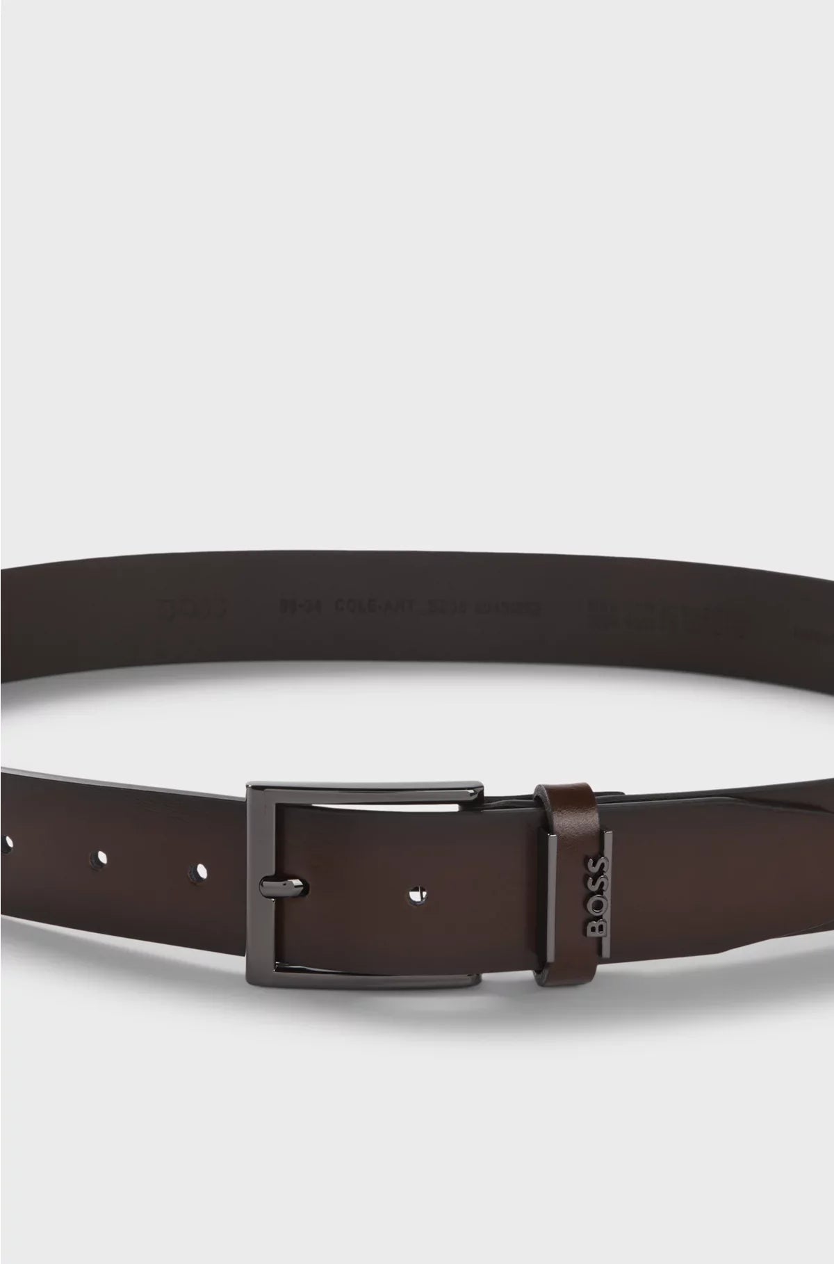 ITALIAN-LEATHER BELT WITH LOGO-TRIMMED KEEPER